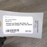 4x Plastic Bit Clips, 2x Leather Bit Hangers *like new
