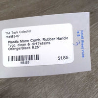Plastic Mane Comb, Rubber Handle *vgc, clean & dirt?stains
