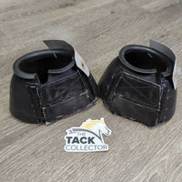Smooth Rubber Bell Boots, velcro *gc, clean, residue, frayed & peeled edges
