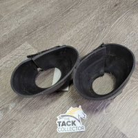 Smooth Rubber Bell Boots, velcro *gc, clean, residue, frayed & peeled edges
