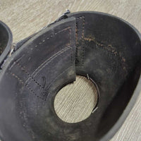 Smooth Rubber Bell Boots, velcro *gc, clean, residue, frayed & peeled edges
