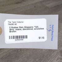 2 Rubber Rein Stoppers *fair, dirty, stains, discolored, scratches
