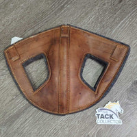 Soft Leather Thick Felt Lined Poll Guard Head Bumper *gc, clean, mnr faded, stains, residue & hair
