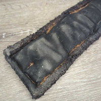 Cotton Web Fleece Short - Dressage Girth, 2x els *gc/fair, clean, v.hairy, v.vclumpy, v.faded, torn keeper, stains, older, curled/folded edges
