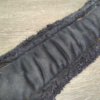 Cotton Web Fleece Short - Dressage Girth, 2x els *gc/fair, clean, v.hairy, v.vclumpy, v.faded, torn keeper, stains, older, curled/folded edges
