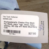 Fine Mesh Fly Mask, ears *vgc, clean, hairy, clumpy, NO Zip off Nose
