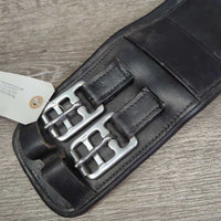 Wide Anatomical Padded Leather Short - Dressage Girth, 2x els, D Ring *vgc, clean & mnr dirt/residue, hairy seams
