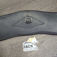 Wide Anatomical Padded Leather Short - Dressage Girth, 2x els, D Ring *vgc, clean & mnr dirt/residue, hairy seams
