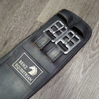 Wide Anatomical Padded Leather Short - Dressage Girth, 2x els, D Ring *vgc, clean & mnr dirt/residue, hairy seams
