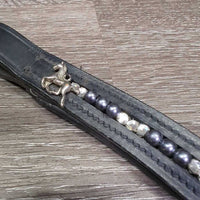 V Shaped Padded Brow Band, bling, 2x charm *vgc, clean & mnr dirt/residue
