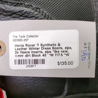 Synthetic & Leather Winter Dress Boots, zips, 2x fleece inserts, zips *like new, v.mnr dirt
