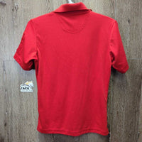 SS Polo Shirt, 1/4 button up, "Spruce Meadows" *gc/fair, snags, rubs, pills, older, faded tag
