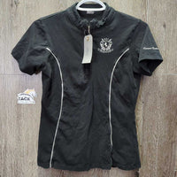 SS Cotton Polo Shirt, 1/2 Zip Up, "Bali Equest Centre" *gc/fair, v.faded, seam puckers, older, v.faded tags
