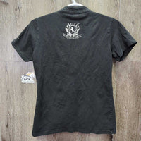 SS Cotton Polo Shirt, 1/2 Zip Up, "Bali Equest Centre" *gc/fair, v.faded, seam puckers, older, v.faded tags
