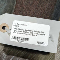 Thin Wool? Western Saddle Pad *gc, older, stains, dirt, rubs, faded, cut tags
