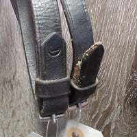Flat Bridle, Plain & Curb Reins *gc, older, mnr dirt, xholes, rubs, creases, chewed, scrapes
