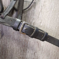 Flat Bridle, Plain & Curb Reins *gc, older, mnr dirt, xholes, rubs, creases, chewed, scrapes
