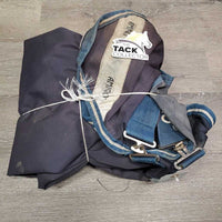 Rain Sheet *gc, 0 legs/tail, mnr wpf, v. dirty, stains, film, smell, repairs, mnr threads, snags, tears, faded