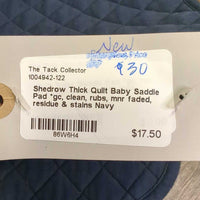 Thick Quilt Baby Saddle Pad *gc, clean, rubs, mnr faded, residue & stains
