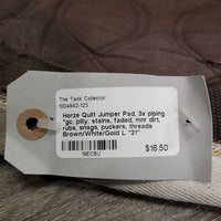 Quilt Jumper Pad, 3x piping *gc, pilly, stains, faded, mnr dirt, rubs, snags, puckers, threads
