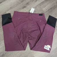Full Sticky Seat Breeches *gc, mnr faded, pulled seat seam, curled waist lining, seam puckers, rubs
