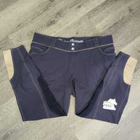 Euro Seat Breeches *vgc, v.faded, mnr unstitched seam, curled inner waist, rubbed & pilly seat
