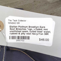 Euro Seat Breeches *vgc, v.faded, mnr unstitched seam, curled inner waist, rubbed & pilly seat
