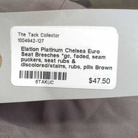Euro Seat Breeches *gc, faded, seam puckers, seat rubs & discolored/stains, rubs, pills

