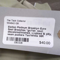 Euro Seat Breeches *gc/fair, seat: discolored/stained, v.rubbed & pilly, seam puckers
