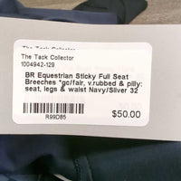 Sticky Full Seat Breeches *gc/fair, v.rubbed & pilly: seat, legs & waist
