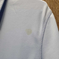 SS Polo Shirt, 1/2 Zip Up *gc, seam rubs, crinkled/puckered collar, v.faded logos, older
