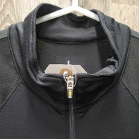 SS Sun Shirt, 1/2 zip up *gc, v.snagged, runs, faded? older?
