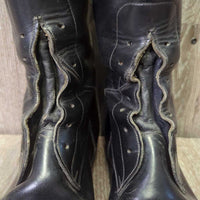 Field Boots, Pull On *gc, older, N0 laces, clean, v.rubbed heels, scratches, deep folds/creases

