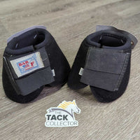Thick Neoprene Wrap Around - No Turn Bell Boots, velcro *xc/like new, mnr rubs & hair, older, clean
