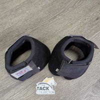 Thick Neoprene Wrap Around - No Turn Bell Boots, velcro *xc/like new, mnr rubs & hair, older, clean
