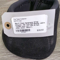 Thick Neoprene Wrap Around - No Turn Bell Boots, velcro *xc/like new, mnr rubs & hair, older, clean
