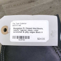 Pr Closed Hind Boots, velcro *vgc/xc, clean, v.mnr scratches & pilly edges

