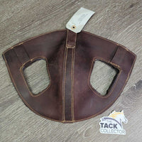 Soft Leather Thin Felt Lined Poll Guard Head Bumper *gc, clean, clumpy, haiy, older, scrapes, marker

