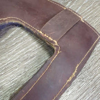 Soft Leather Thin Felt Lined Poll Guard Head Bumper *gc, clean, clumpy, haiy, older, scrapes, marker
