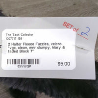 2 Halter Fleece Fuzzies, velcro *vgc, clean, mnr clumpy, hiary & faded
