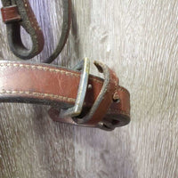 Braided Bridle & Reins *gc/vgc, clean, stains, broken keeper, stains, rubs, faded, older, stiff
