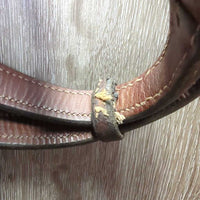 Braided Bridle & Reins *gc/vgc, clean, stains, broken keeper, stains, rubs, faded, older, stiff
