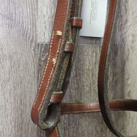 Braided Bridle & Reins *gc/vgc, clean, stains, broken keeper, stains, rubs, faded, older, stiff
