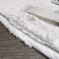 Thin Quilt Jumper Saddle Pad "SJ" *gc, clean, stains, dingy, holey/thin edges, rubs, puckers, removed tabs
