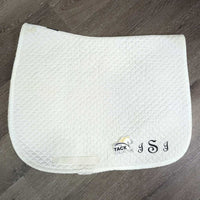 Thin Quilt Jumper Saddle Pad "SJ" *gc, clean, stains, dingy, holey/thin edges, rubs, puckers, removed tabs
