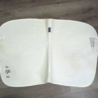 Thin Quilt Jumper Saddle Pad "SJ" *gc, clean, stains, dingy, holey/thin edges, rubs, puckers, removed tabs
