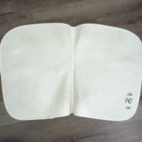 Thin Quilt Jumper Saddle Pad "SJ" *gc, clean, stains, dingy, holey/thin edges, rubs, puckers, removed tabs
