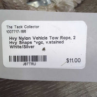 Hvy Nylon Vehicle Tow Rope, 2 Hvy Snaps *vgc, v.stained
