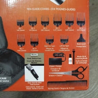 Cordless Clippers, charger, scissors, 10x guards, oil, comb, info, bag, box *NEW, WORK
