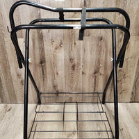 Folding Metal Saddle Rack, Bottom Rack, 2 adjustable Nylon Straps *xc/vgc, clean, mnr scuffs, scratches & rubs
